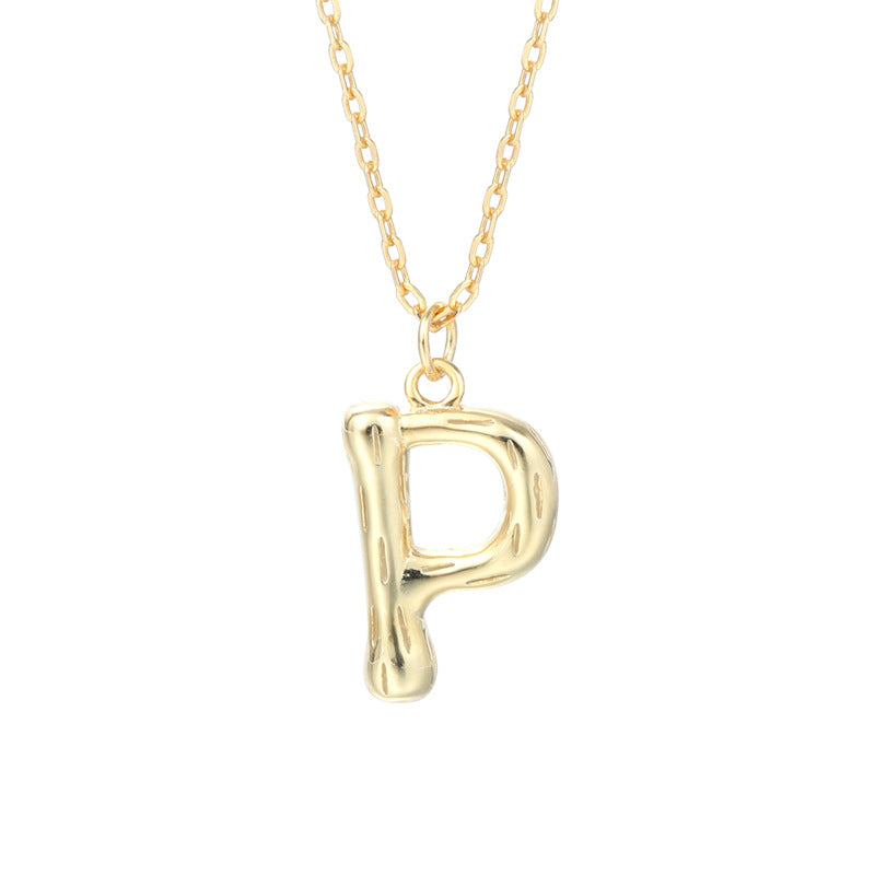 Sterling Silver Letter Gold-plated Necklace