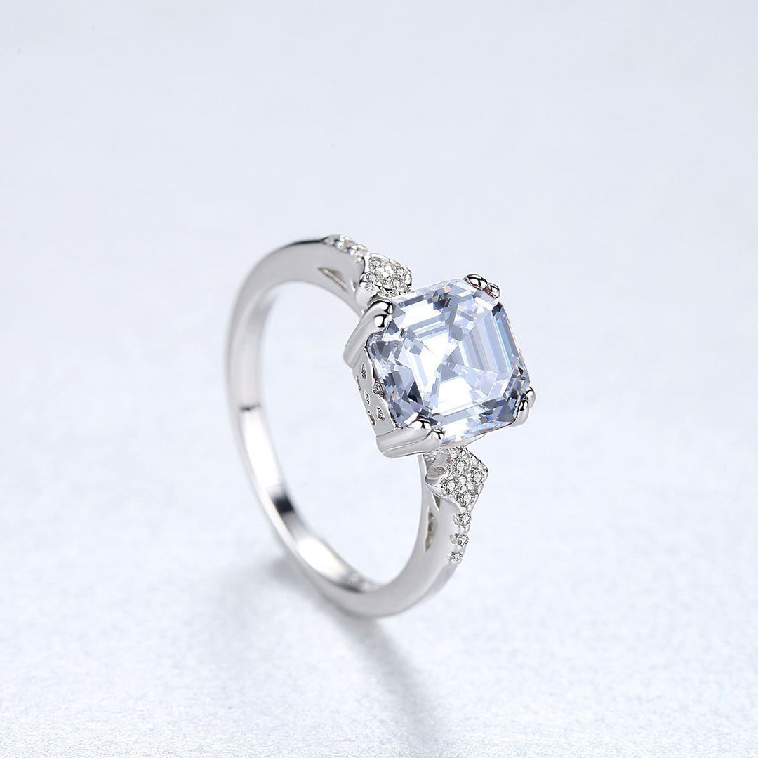 Pink or Blue Cubic Zirconia Ring in 925 Sterling Silver