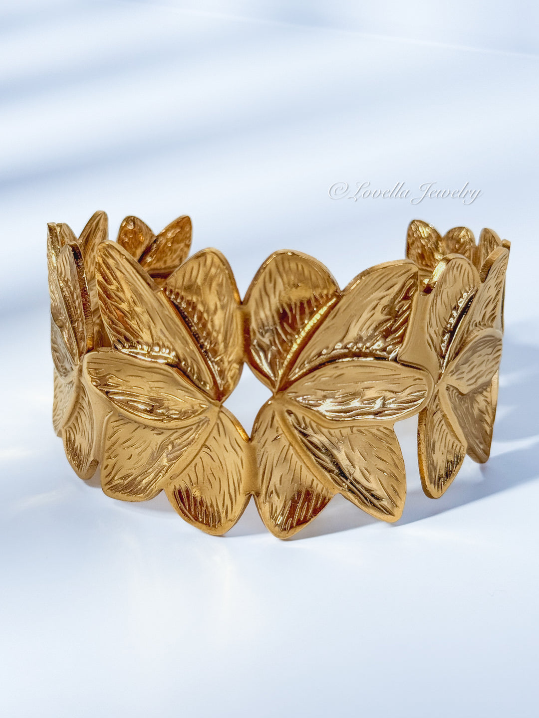 Gold Leaf Statement Cuff Bracelet