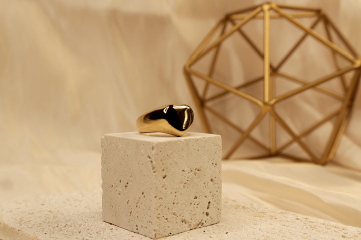 Minimalist Golden Heart Ring