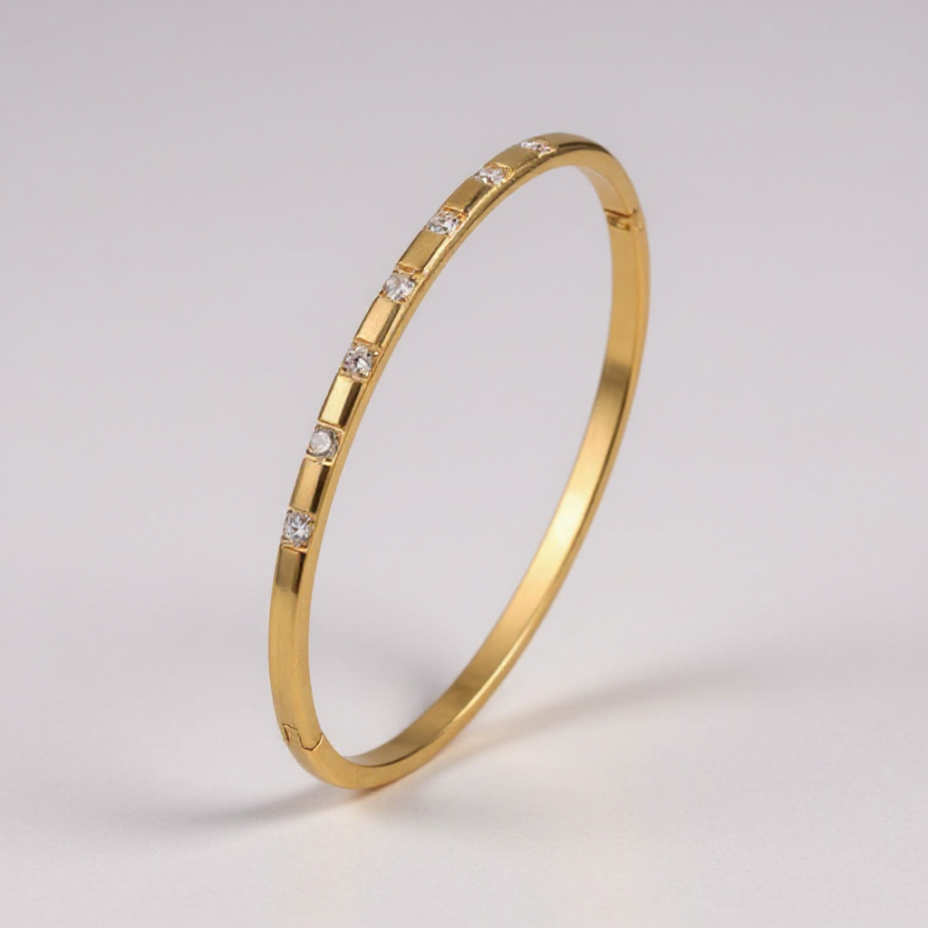 18K Gold Bangle Bracelet Collection – Elegant Stainless Steel Designs