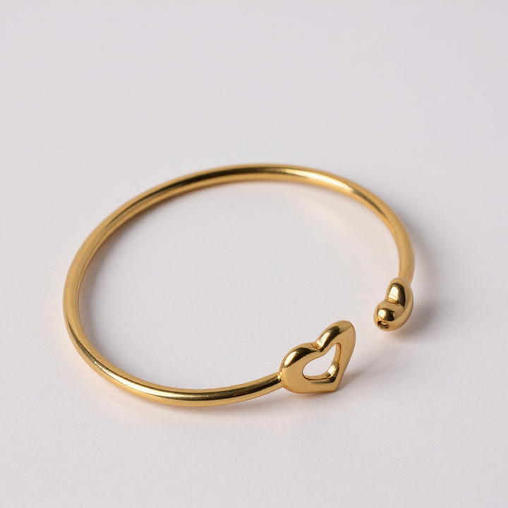 Open Heart Gold Bangle