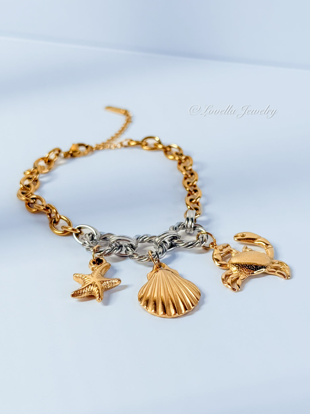 Sea Charms Bracelet – Gold Stainless Steel