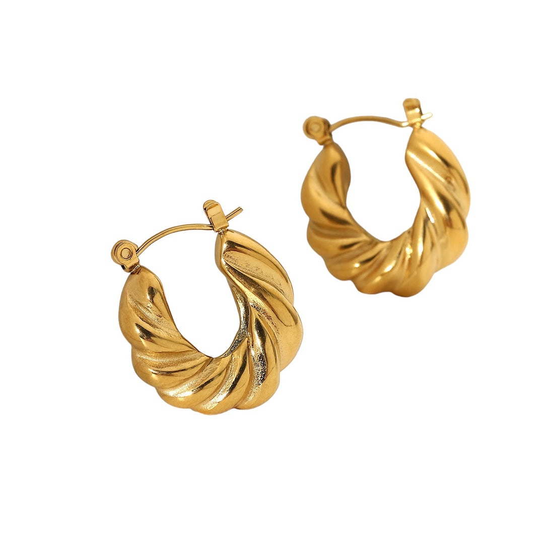 Golden Whirlwind Hoop Earrings