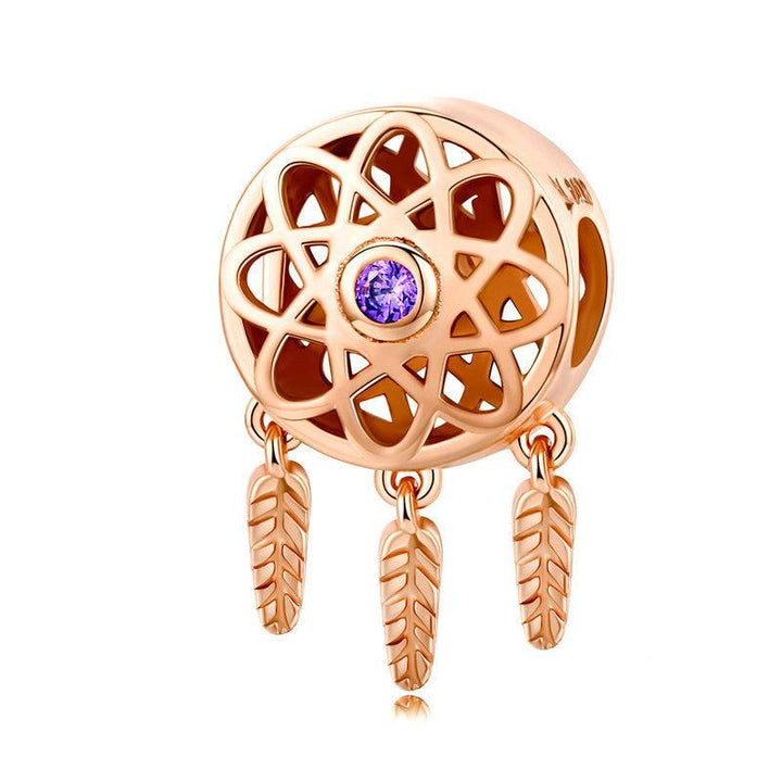 Dreamcatcher Charm in Sterling Silver with Feather Details