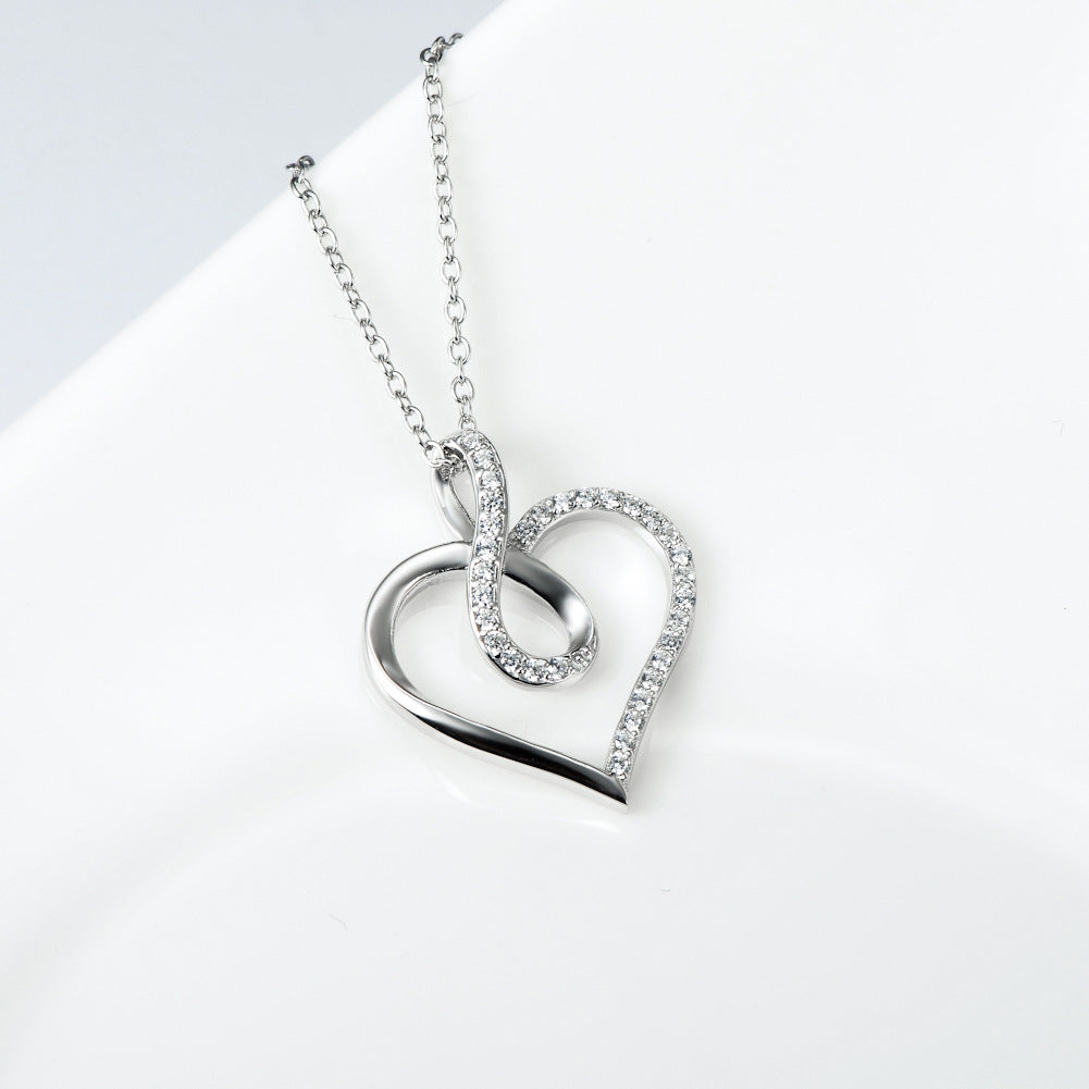 Sterling Silver Heart & Infinity Pendant Necklace