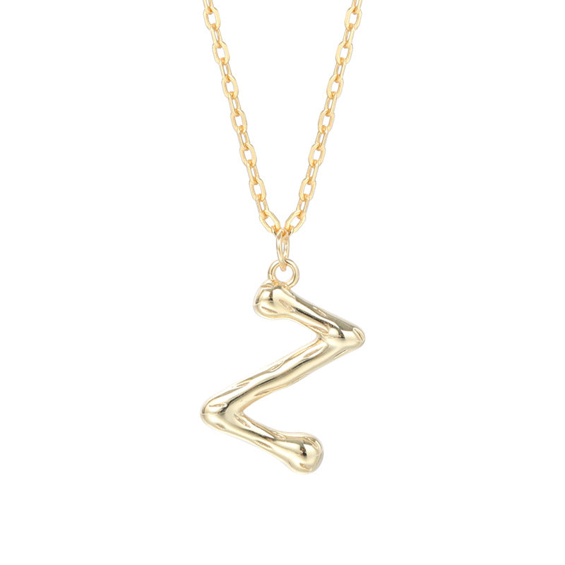 Sterling Silver Letter Gold-plated Necklace