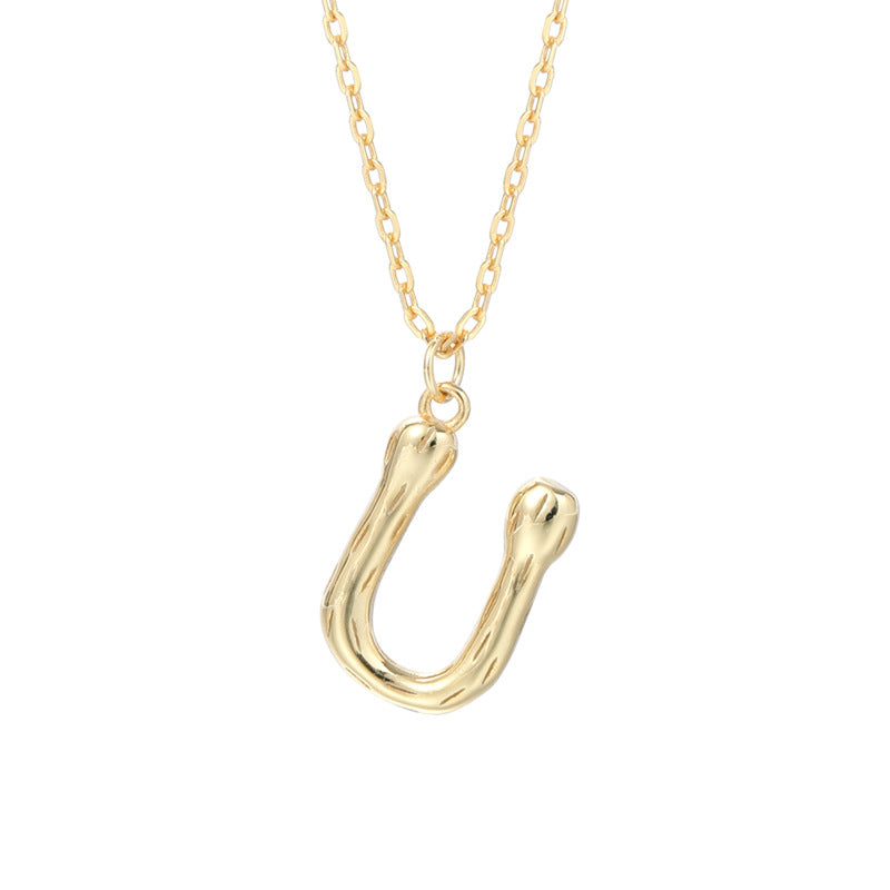 Sterling Silver Letter Gold-plated Necklace