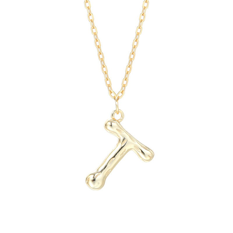 Sterling Silver Letter Gold-plated Necklace