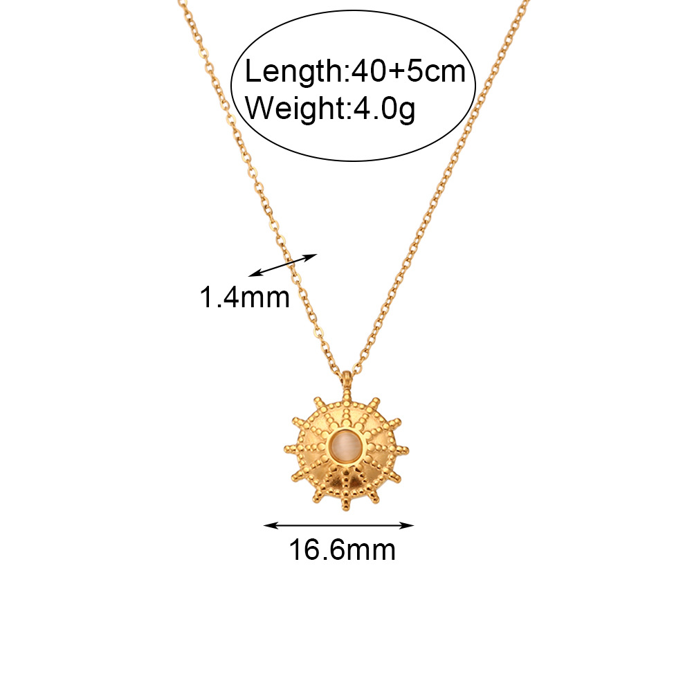 Golden Sunburst Pendant Necklace