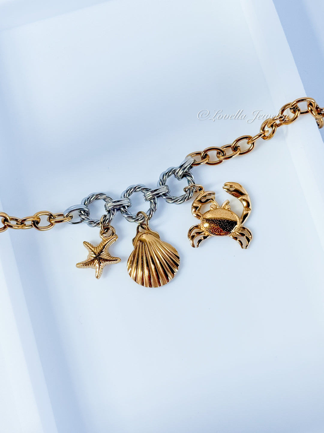 Sea Charms Bracelet – Gold Stainless Steel