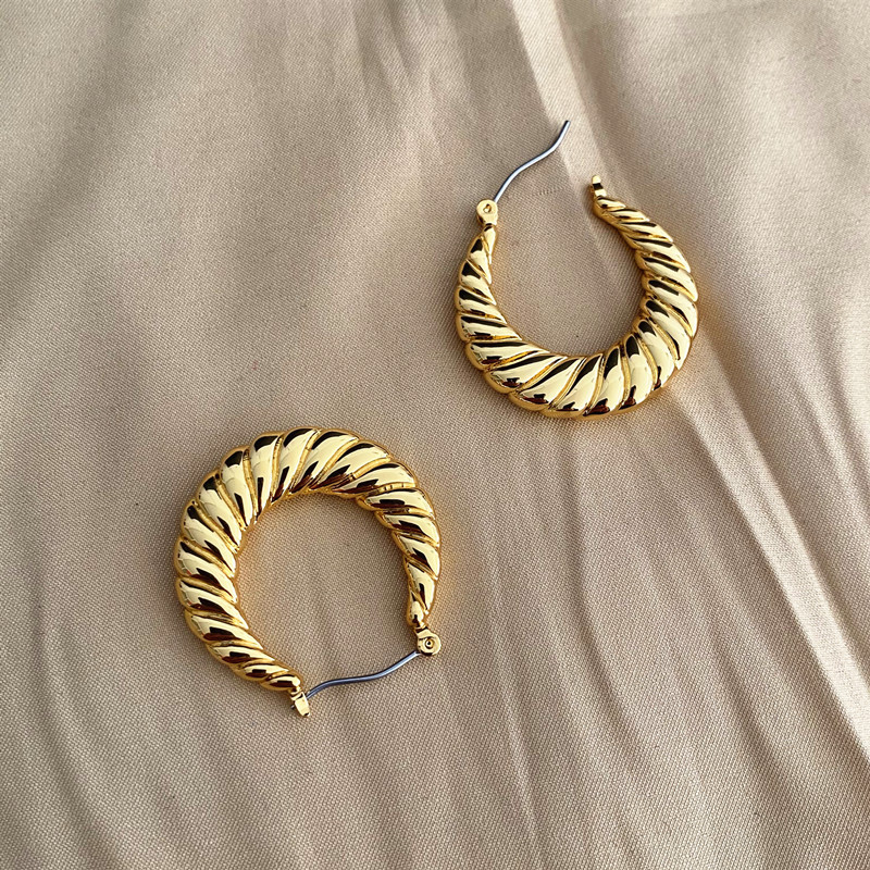 Golden Swirl Hoop Earrings