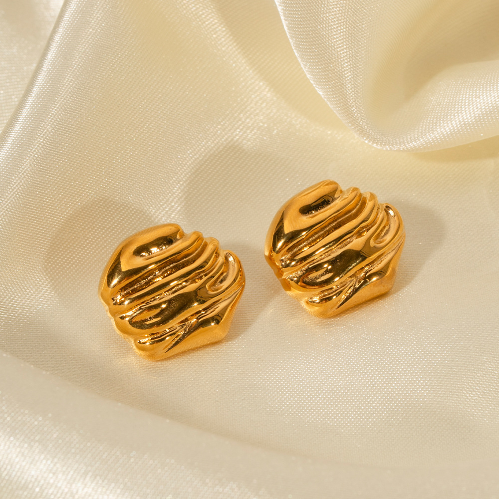 Golden Fluidity Sculpted Earrings