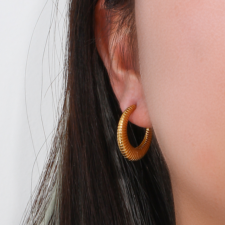 Golden Coil Hoop Earrings