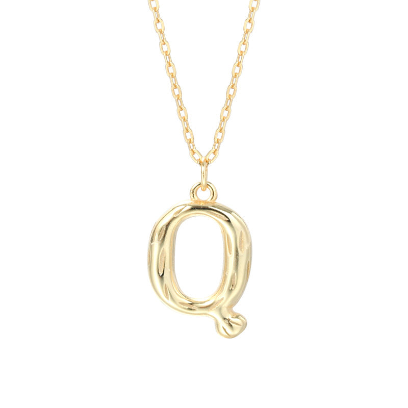 Sterling Silver Letter Gold-plated Necklace