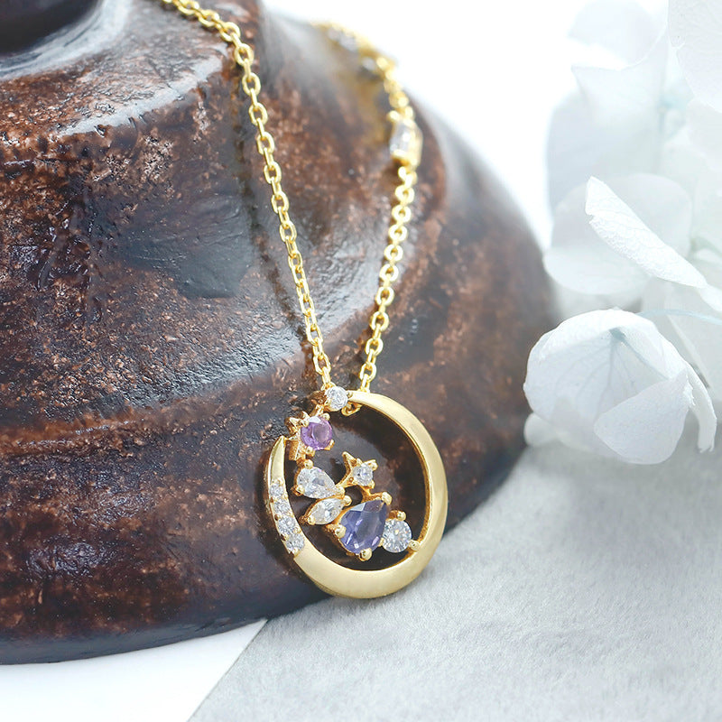 Gold-Plated Sterling Silver Celestial Charm Necklace