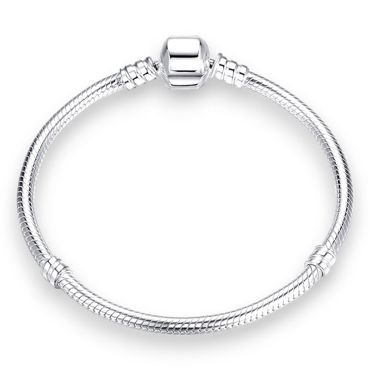 Silver Charm Snake Chain Bone Bracelet