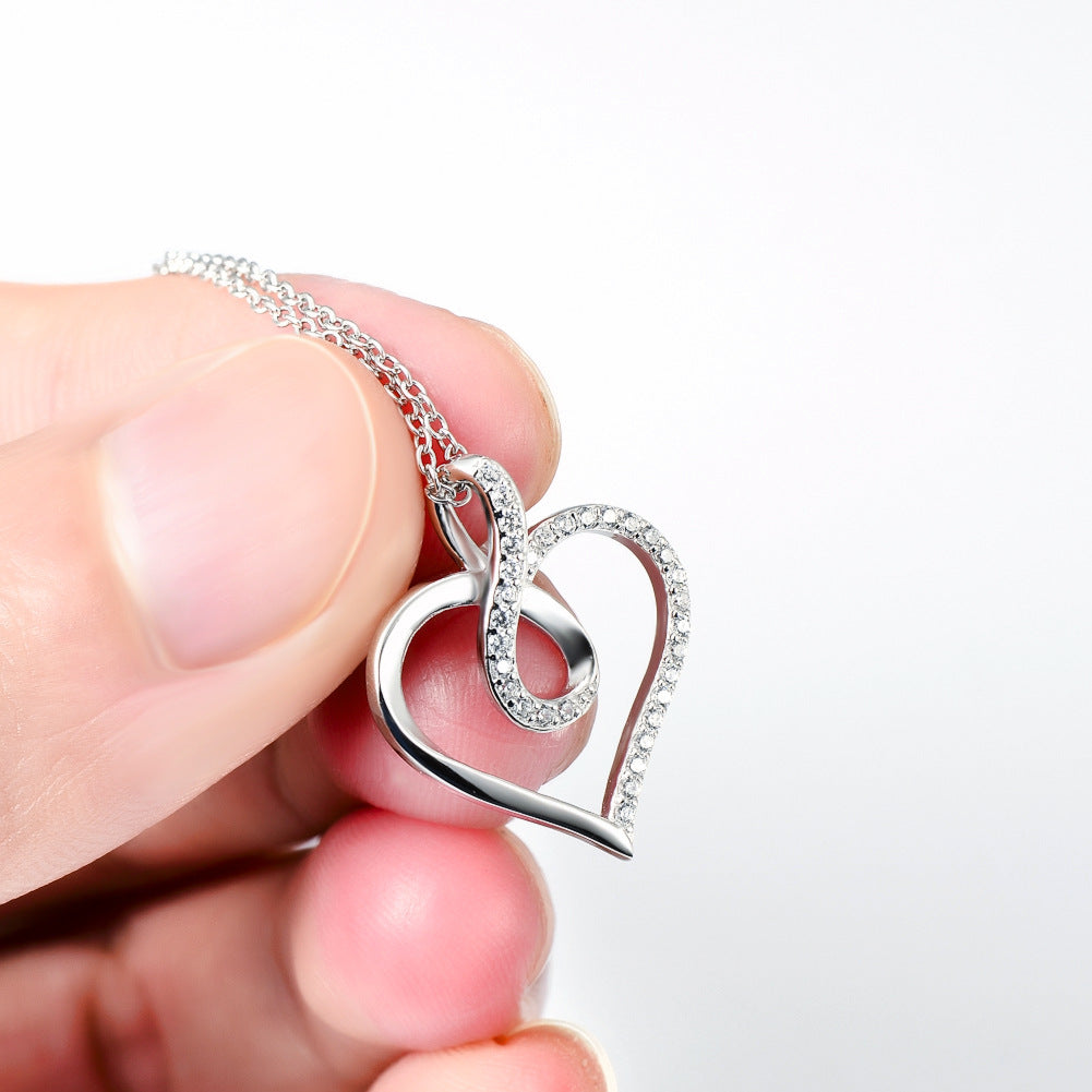 Sterling Silver Heart & Infinity Pendant Necklace