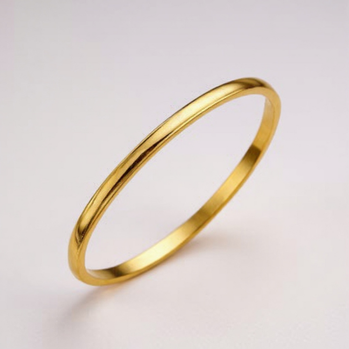 18K Gold Bangle Bracelet Collection – Elegant Stainless Steel Designs