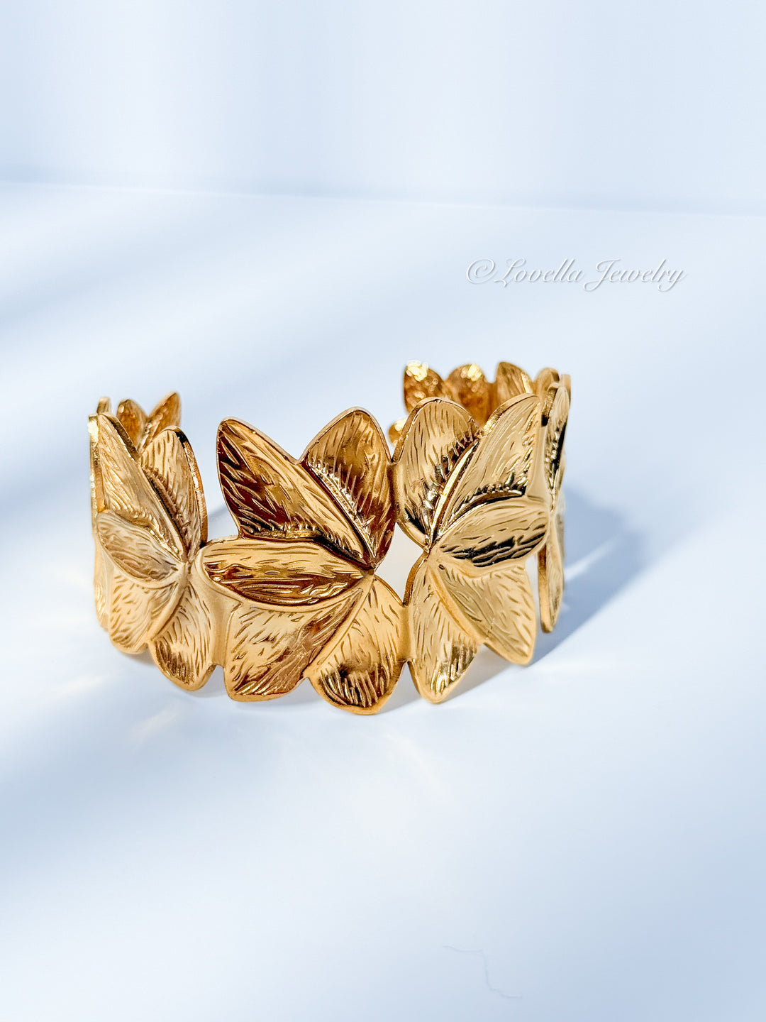 Gold Leaf Statement Cuff Bracelet