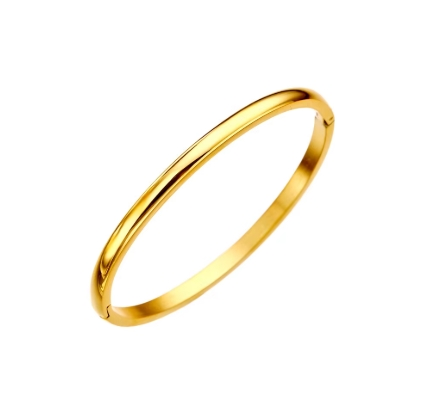 18K Gold Bangle Bracelet Collection – Elegant Stainless Steel Designs