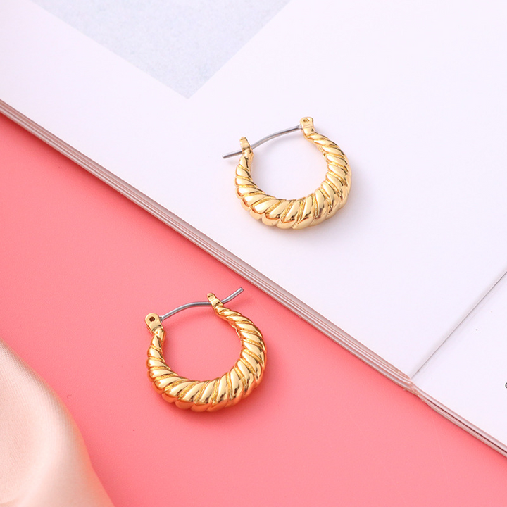 Golden Swirl Hoop Earrings