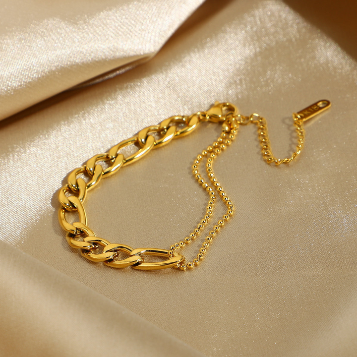 Pulsera de cadena de acero inoxidable Chic Gold Luxe