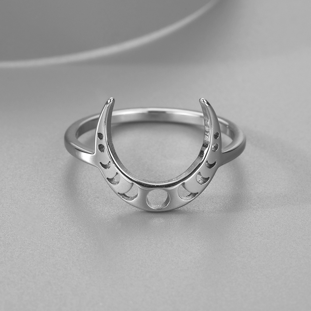 Celestial Crescent Moon Ring