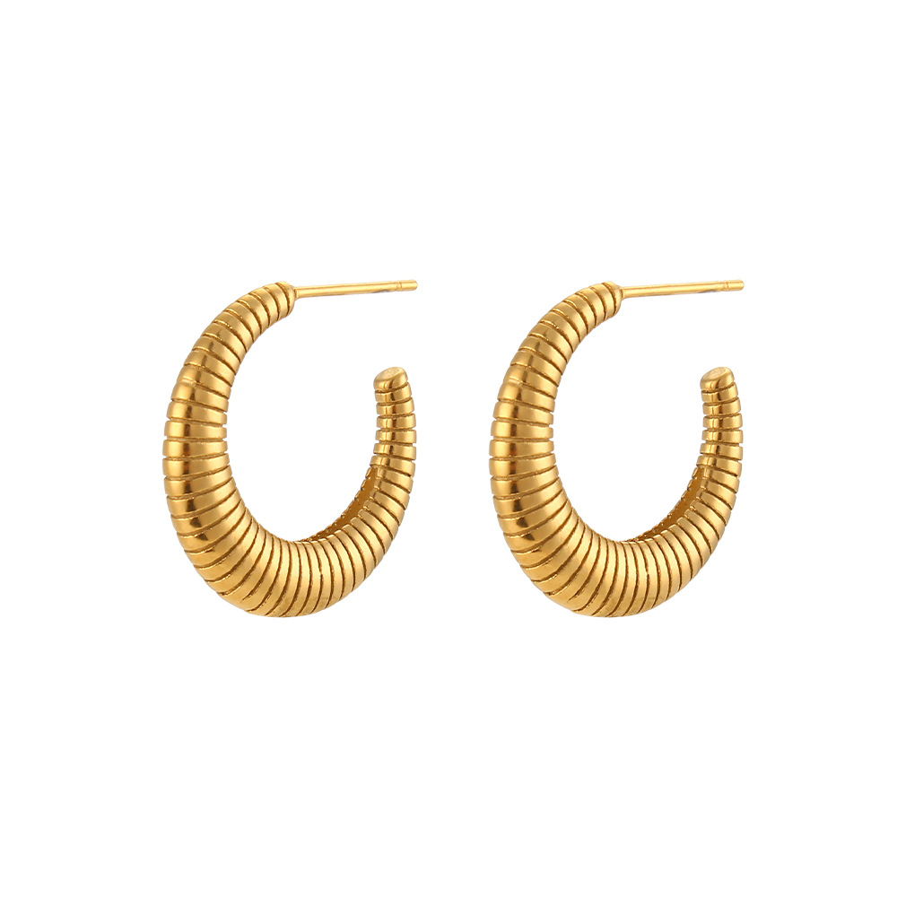 Golden Coil Hoop Earrings