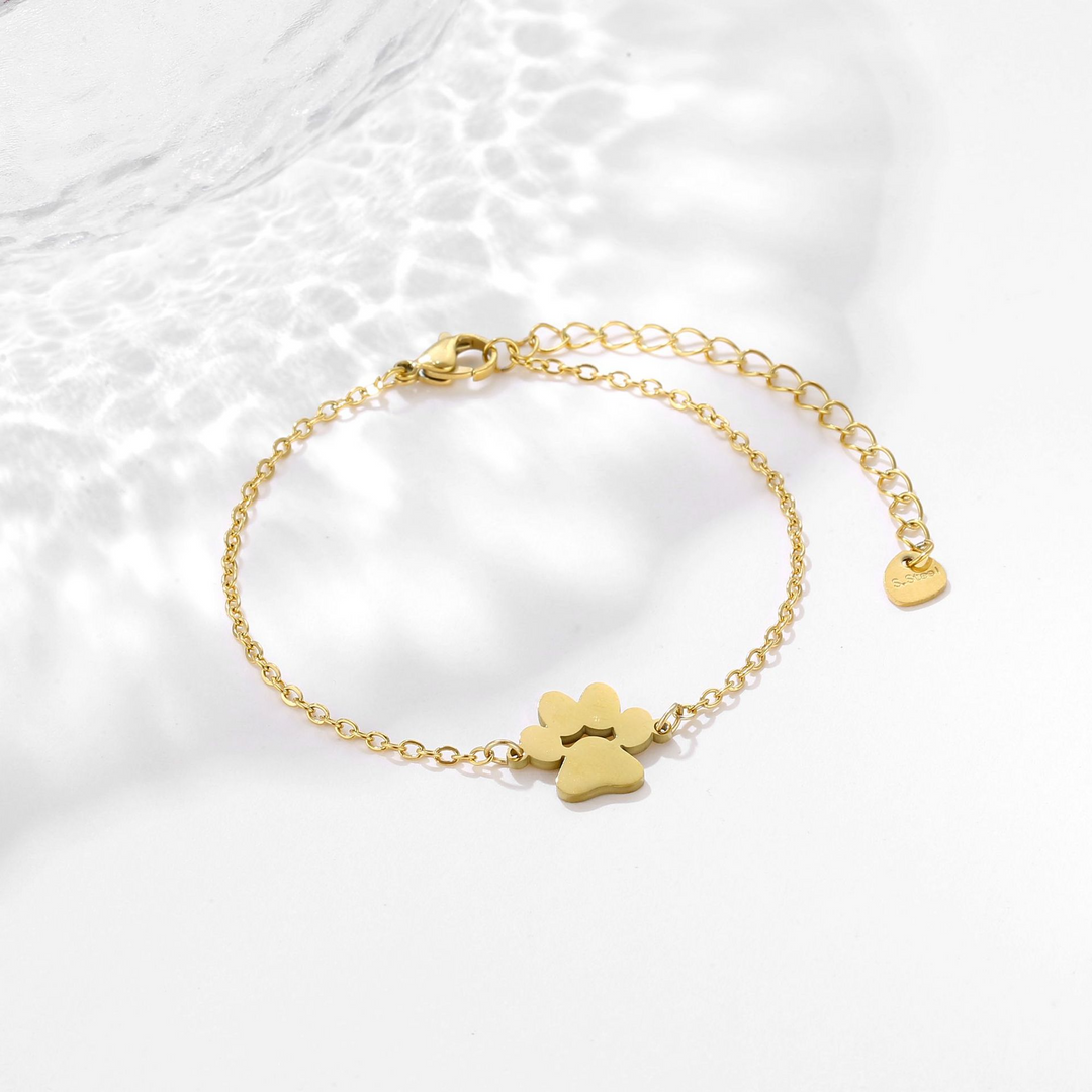 Golden Paw Print Solidarity Bracelet