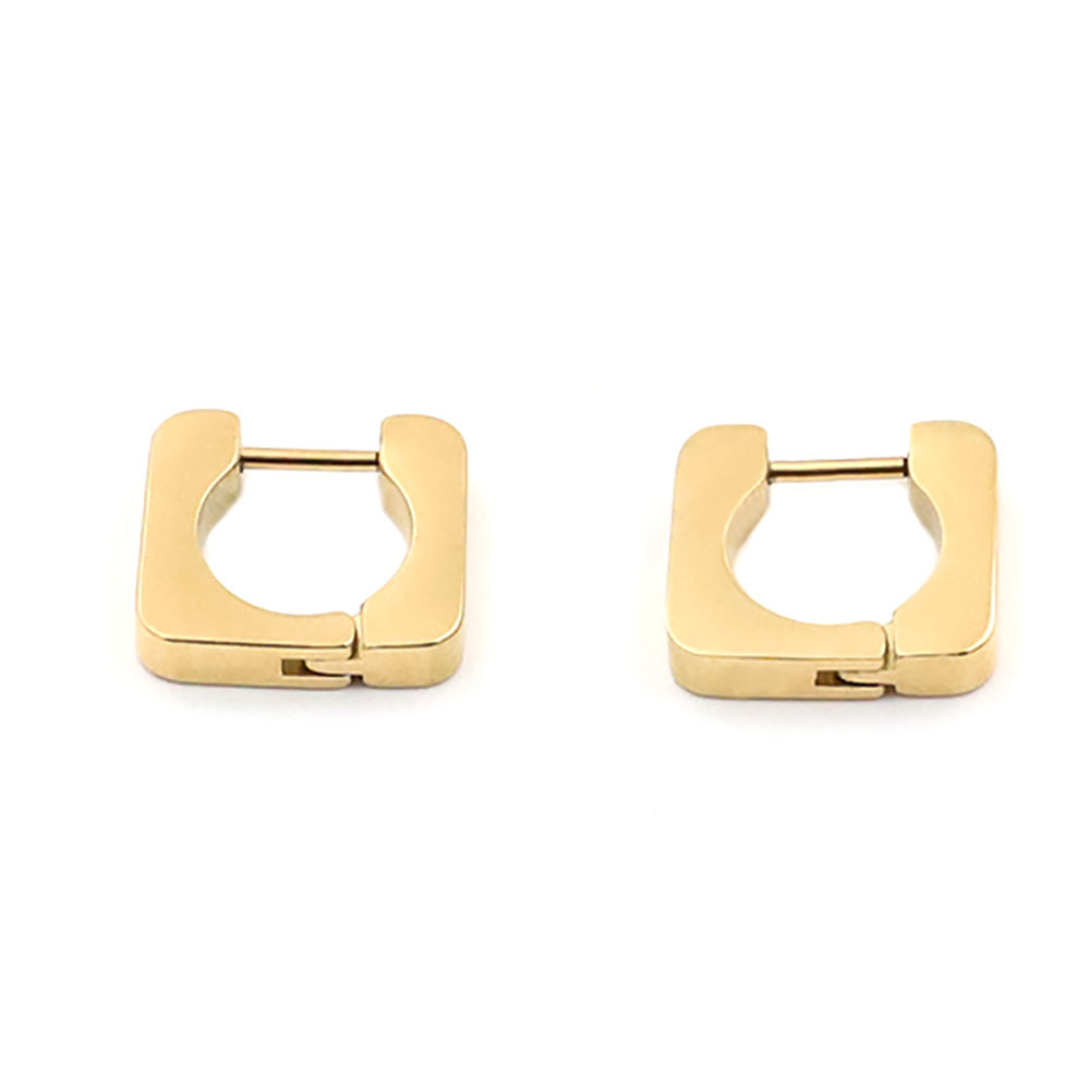 Modern Geometric Gold Huggie Earrings