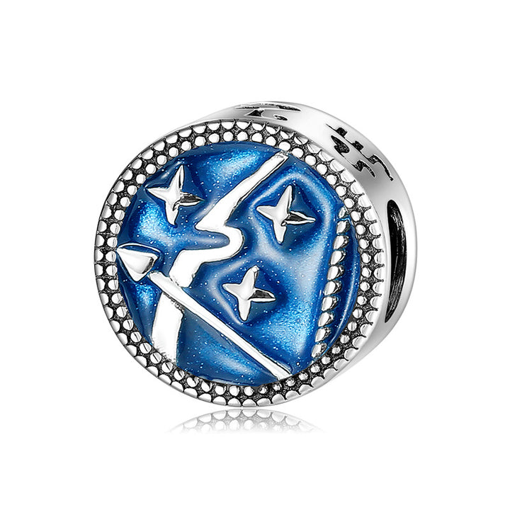 Zodiac Whispers: Celestial Sterling Silver Charm Collection with Enamel Finish