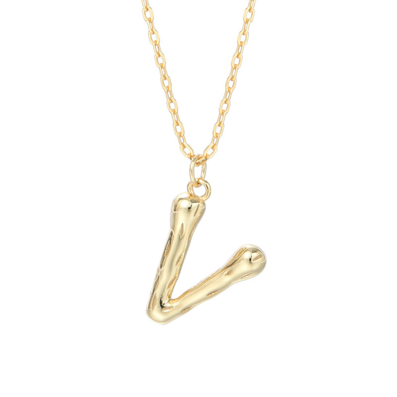 Sterling Silver Letter Gold-plated Necklace