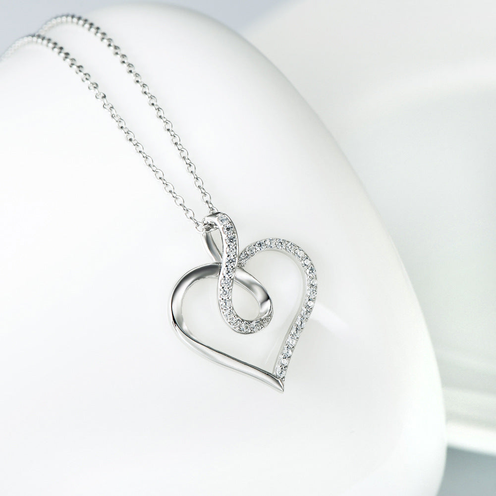 Sterling Silver Heart & Infinity Pendant Necklace