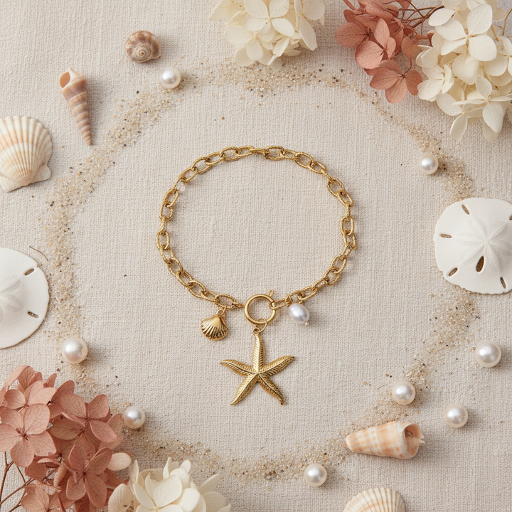 Golden Starfish Stainless Steel Anklet
