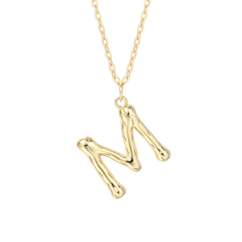 Sterling Silver Letter Gold-plated Necklace