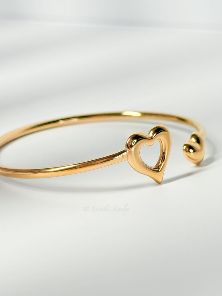 Open Heart Gold Bangle