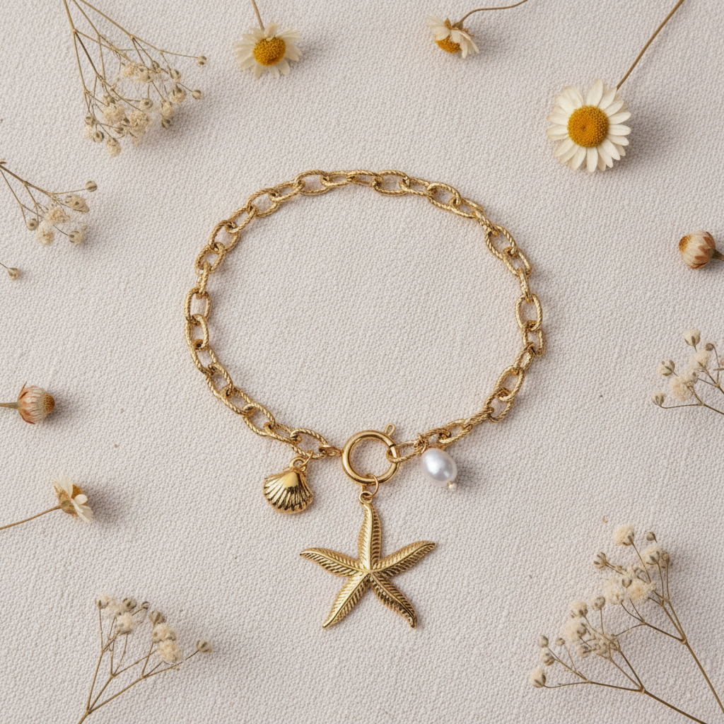 Golden Starfish Stainless Steel Anklet