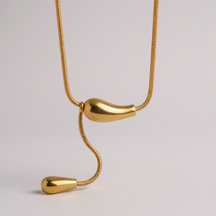 Modern Stainless Steel Drop Pendant Necklace