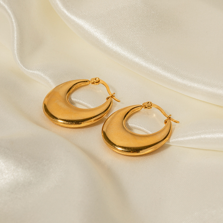 Luxe Golden Crescent Hoop Earrings