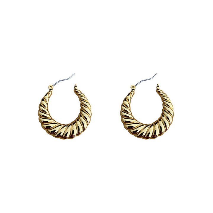 Golden Swirl Hoop Earrings