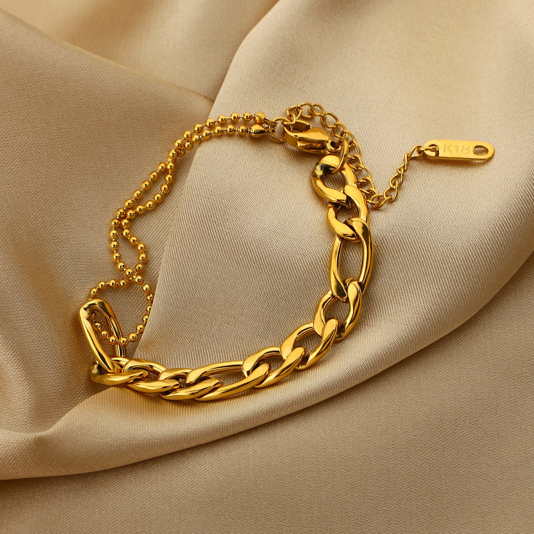 Pulsera de cadena de acero inoxidable Chic Gold Luxe