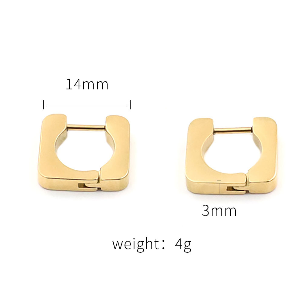 Modern Geometric Gold Huggie Earrings