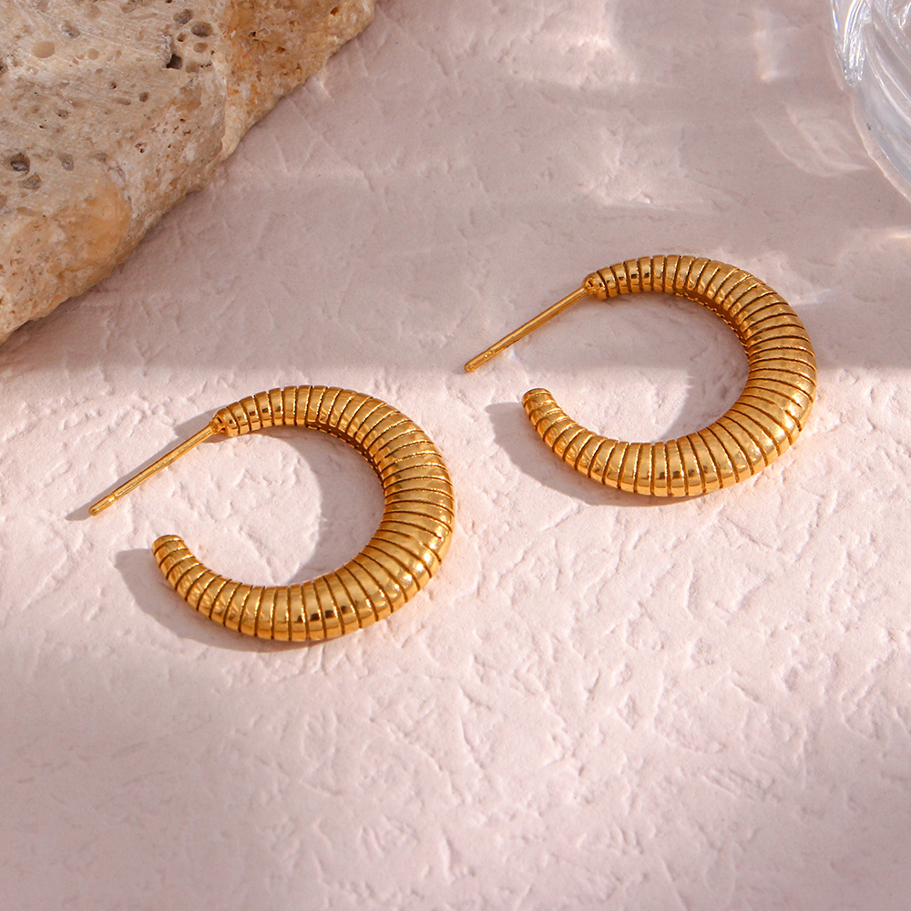 Golden Coil Hoop Earrings