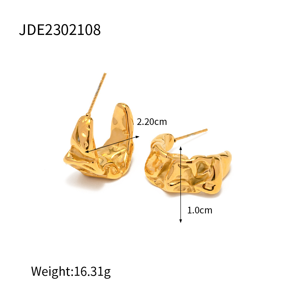 Abstract Golden Melt Stud Earrings