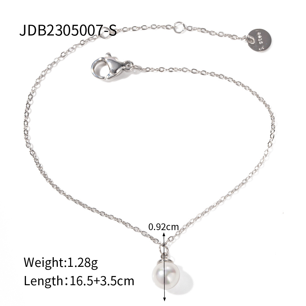 Elegant Single Pearl Bracelet in Dual Finishes