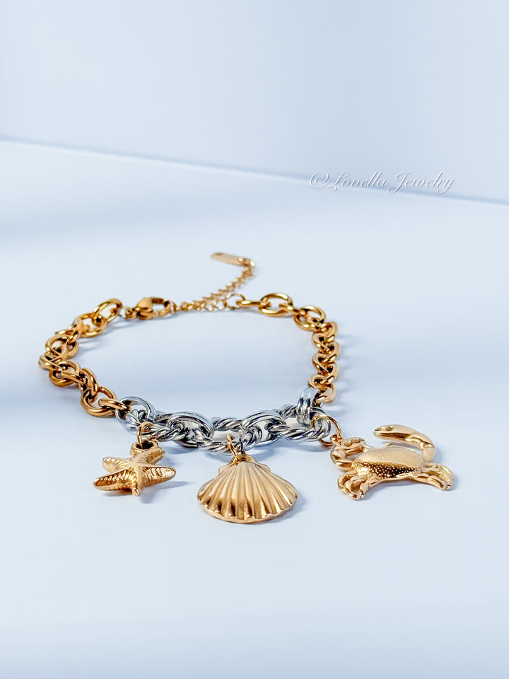 Sea Charms Bracelet – Gold Stainless Steel
