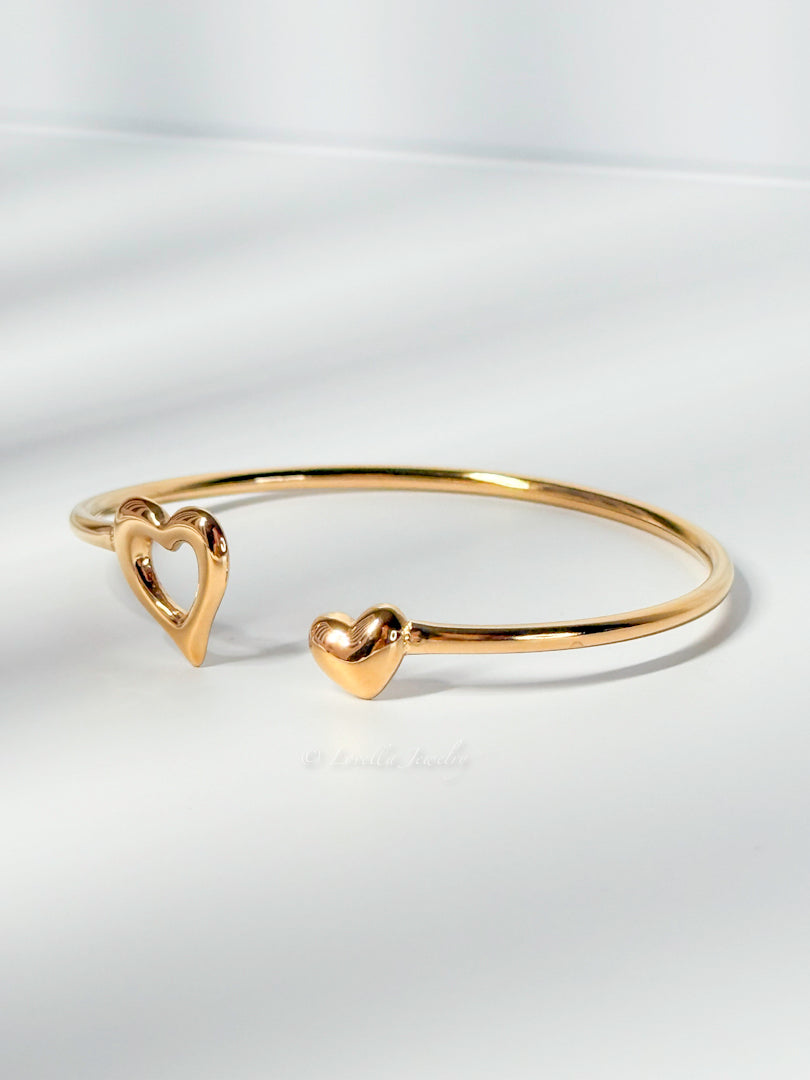 Open Heart Gold Bangle