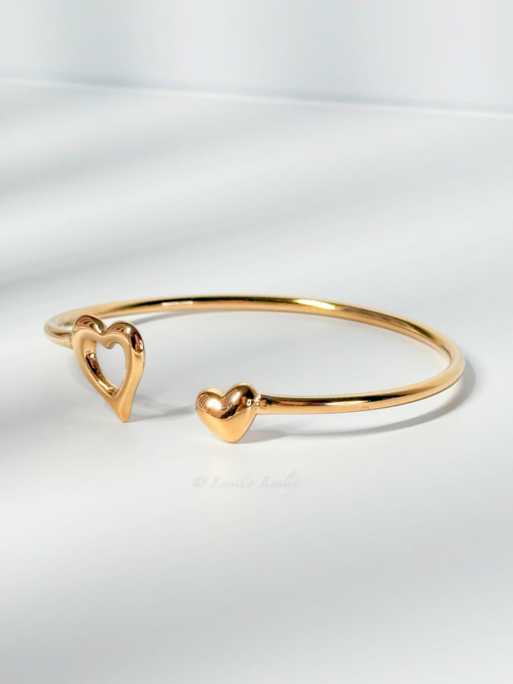Open Heart Gold Bangle