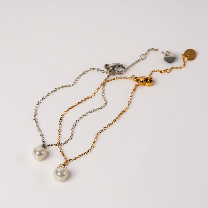 Minimal Pearl Bracelet – Gold / Silver